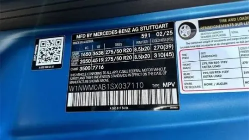 2025 Mercedes Electric G-Class W1NWM0AB1SX037110