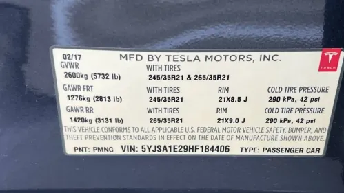 2017 Tesla Model S 5YJSA1E29HF184406