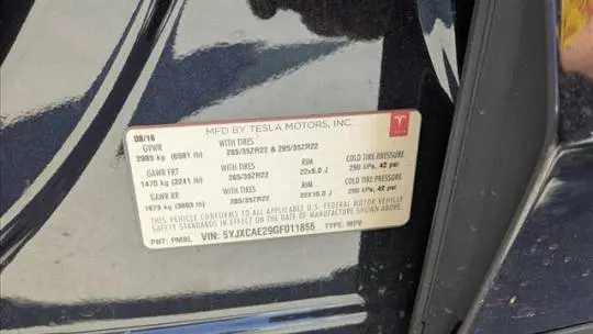 2016 Tesla Model X 5YJXCAE29GF011855