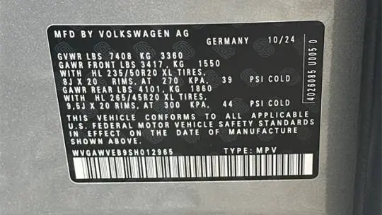 2025 Volkswagen ID.Buzz WVGAWVEB9SH012965
