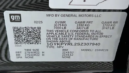 2025 Cadillac Lyriq 1GYKPYRL2SZ307940