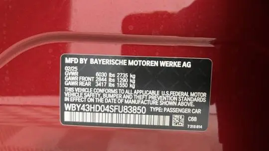 2025 BMW i4 WBY43HD04SFU83850