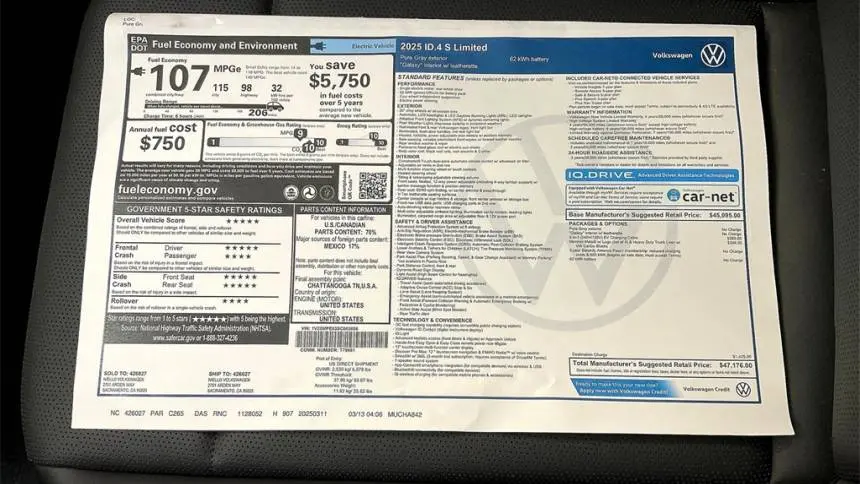 2025 Volkswagen ID.4 1V25MPE83SC003606