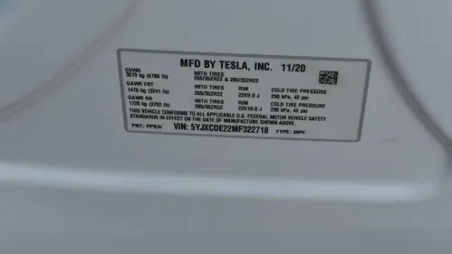 2021 Tesla Model X 5YJXCDE22MF322718