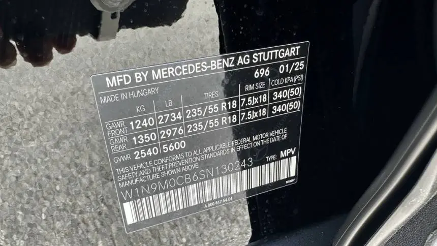 2025 Mercedes EQB W1N9M0CB6SN130243