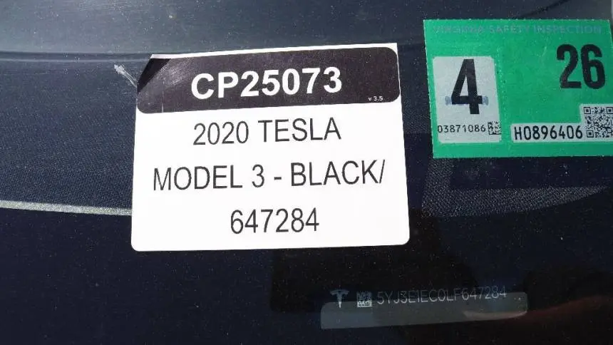 2020 Tesla Model 3 5YJ3E1EC0LF647284