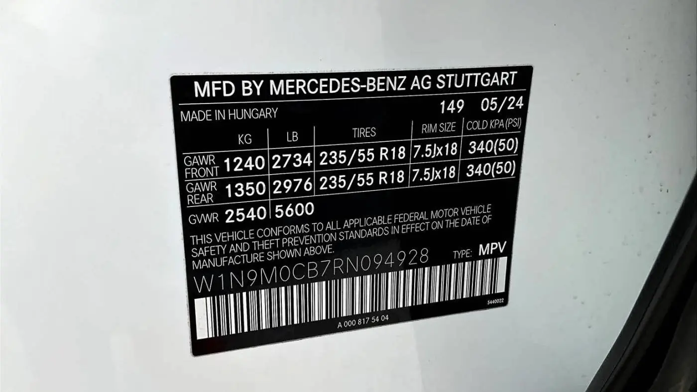 2024 Mercedes EQB W1N9M0CB7RN094928