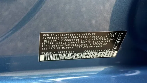 2016 Volkswagen e-Golf WVWKP7AU5GW911818