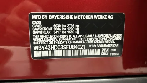 2025 BMW i4 WBY43HD03SFU84021