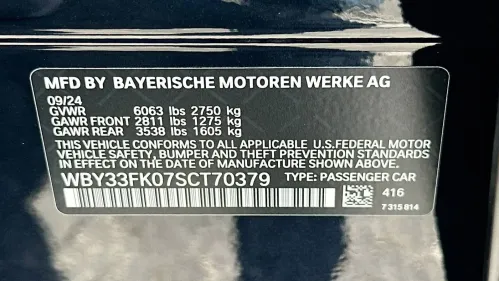 2025 BMW i5 WBY33FK07SCT70379