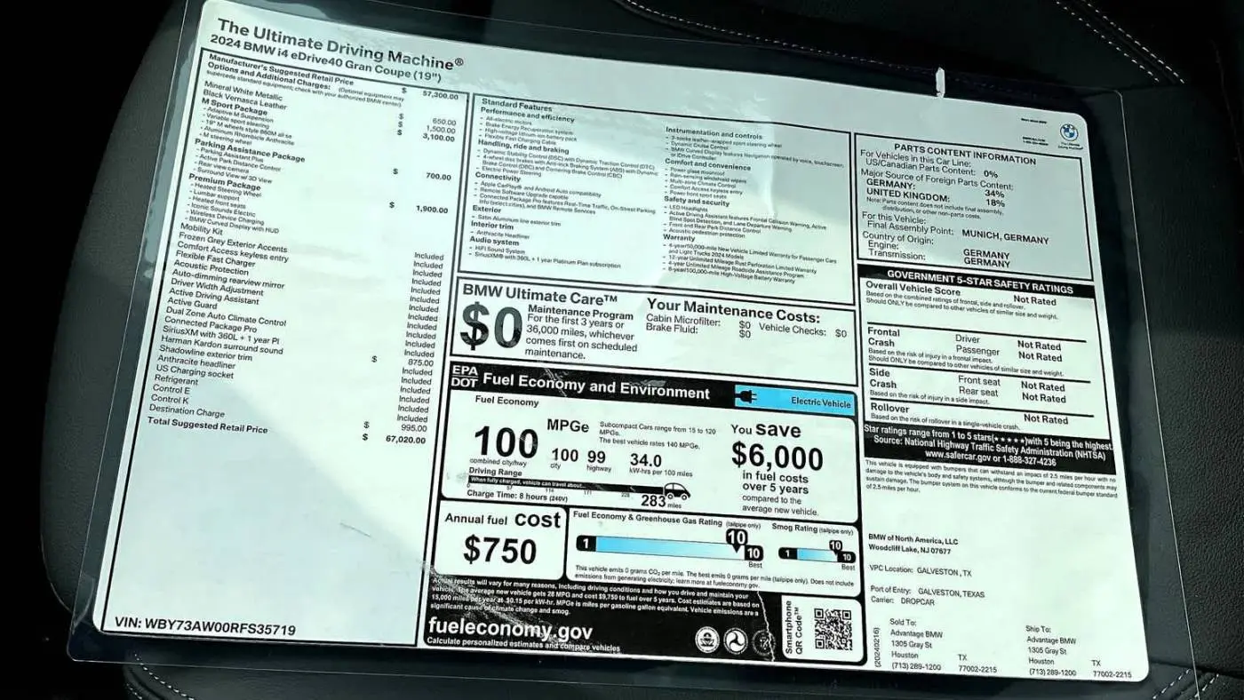 2024 BMW i4 WBY73AW00RFS35719