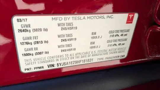 2017 Tesla Model S 5YJSA1E29HF181831