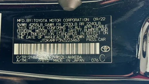 2022 Toyota Prius Prime JTDKAMFP3N3223463
