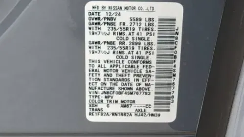 2025 Nissan Ariya JN8CF0BF4SM767783
