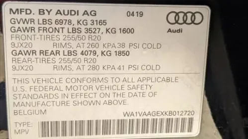 2019 Audi e-tron WA1VAAGEXKB012720