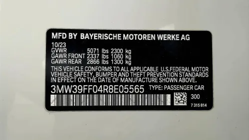 2024 BMW 3 Series 3MW39FF04R8E05565