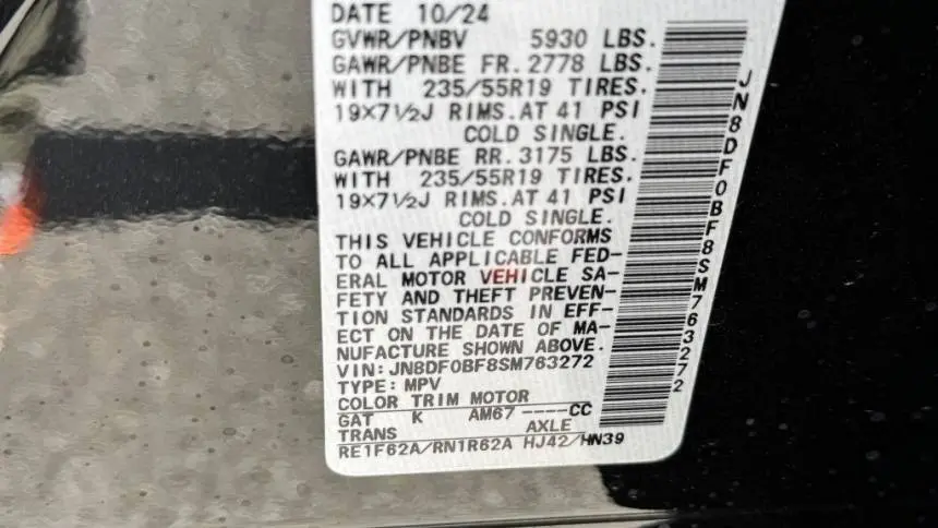 2025 Nissan Ariya JN8DF0BF8SM763272