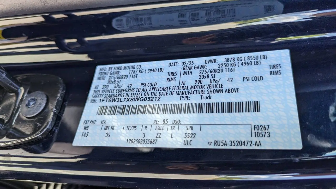 2025 Ford F-150 Lightning 1FT6W3L7XSWG05212