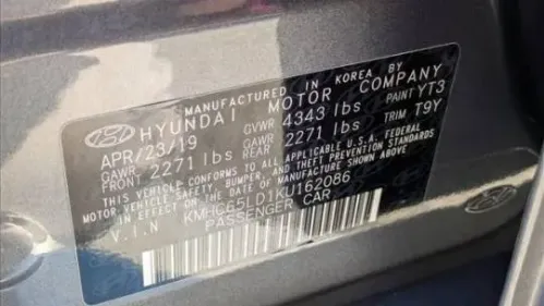 2019 Hyundai IONIQ KMHC65LD1KU162086