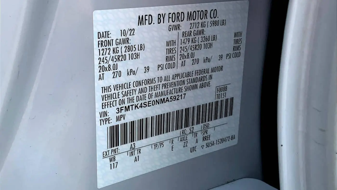 2022 Ford Mustang Mach E 3FMTK4SE0NMA59217