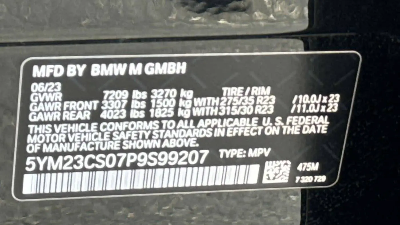 2023 BMW XM 5YM23CS07P9S99207