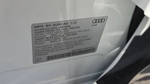 2025 Audi Q6 e-tron WA114BGF7SA018551