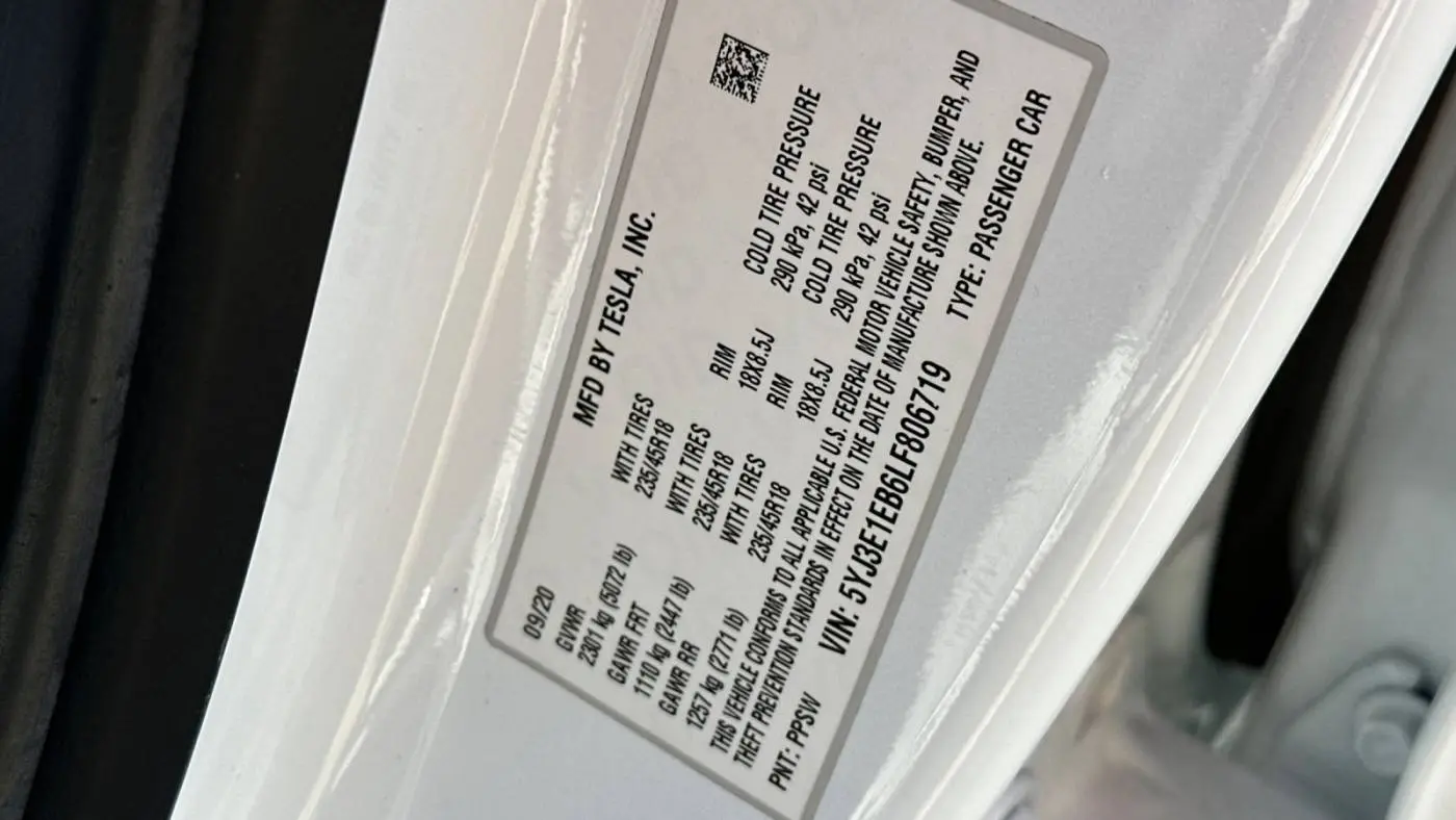 2020 Tesla Model 3 5YJ3E1EB6LF806719