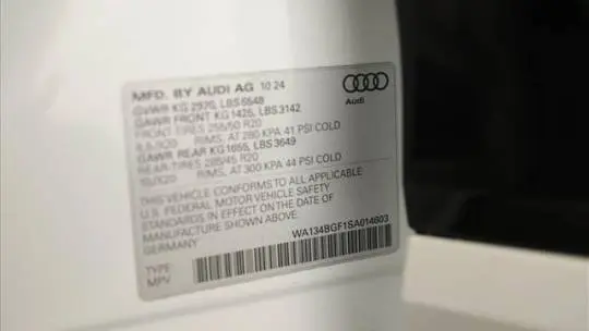 2025 Audi Q6 e-tron WA134BGF1SA014603
