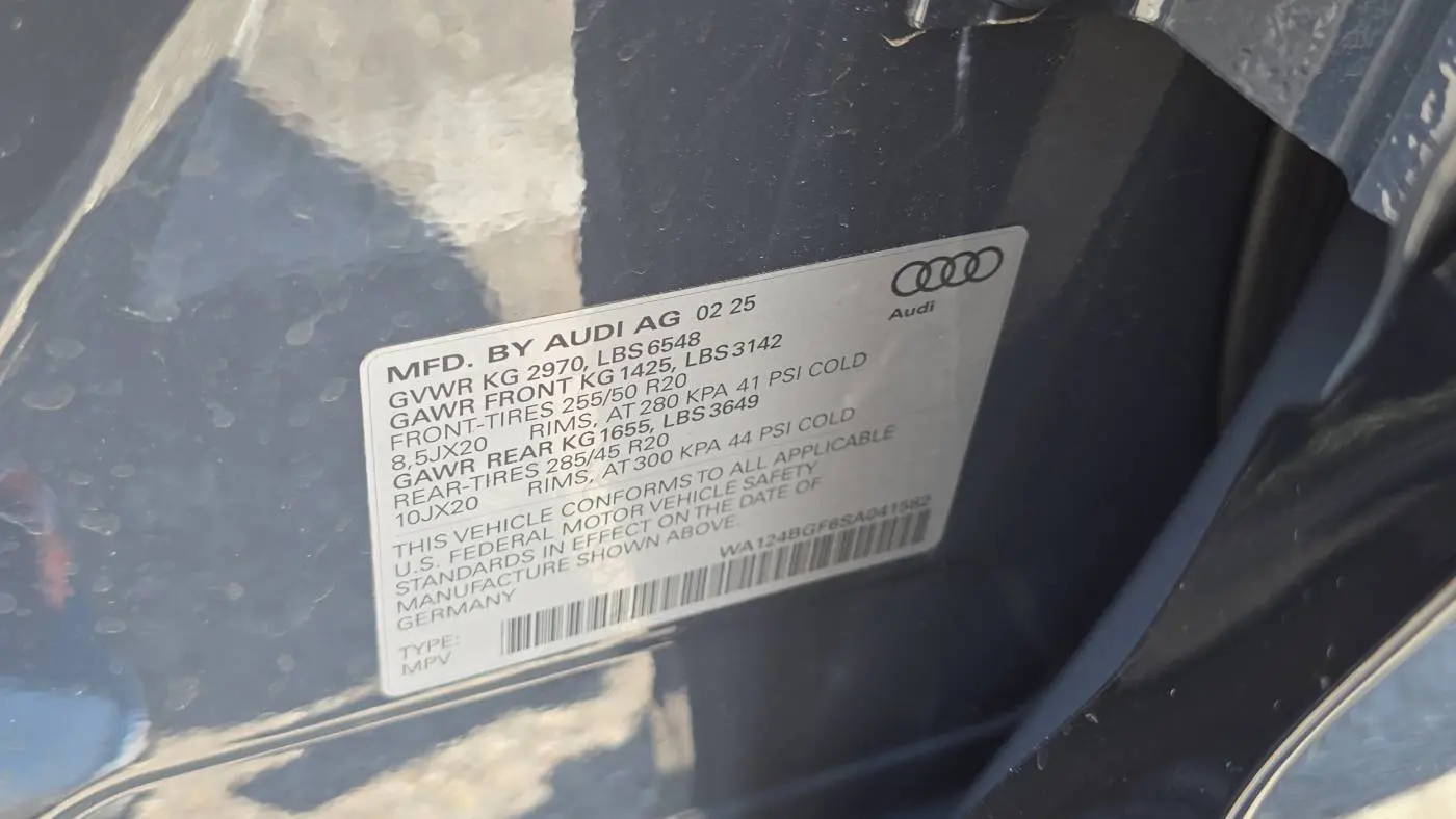 2025 Audi Q6 e-tron WA124BGF6SA041582