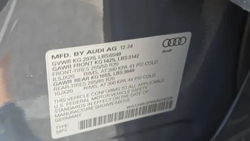 2025 Audi Q6 e-tron WA124BGF6SA026368