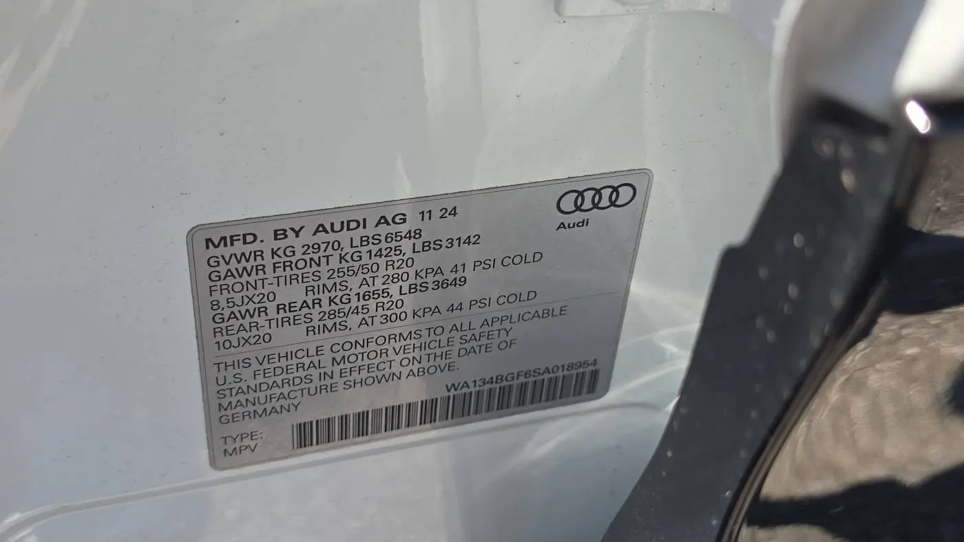 2025 Audi Q6 e-tron WA134BGF6SA018954