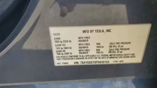 2023 Tesla Model Y 7SAYGDEF8PA049154