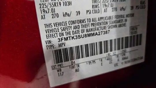 2021 Ford Mustang Mach E 3FMTK3SU8MMA27387