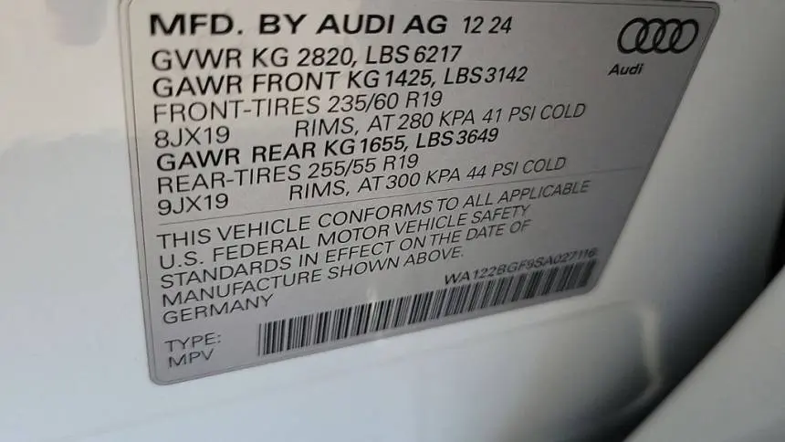 2025 Audi Q6 e-tron WA122BGF9SA027116