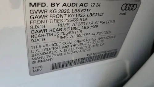 2025 Audi Q6 e-tron WA122BGF9SA027116