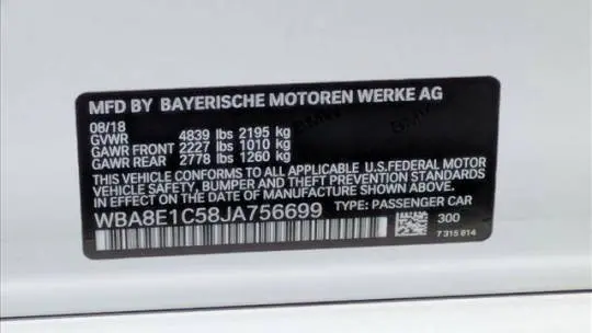 2018 BMW 3 Series WBA8E1C58JA756699