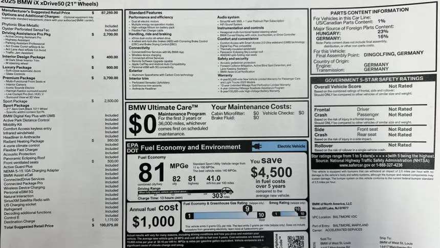 2025 BMW iX WB523CF02SCT45844