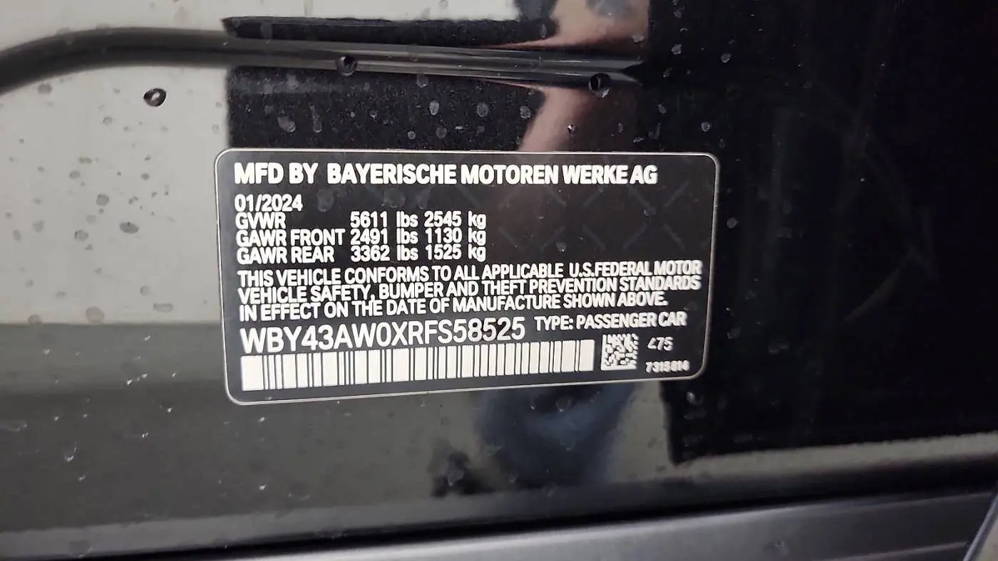 2024 BMW i4 WBY43AW0XRFS58525