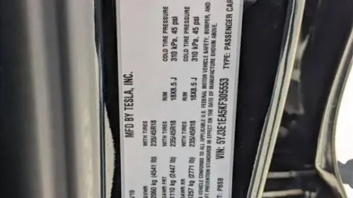 2019 Tesla Model 3 5YJ3E1EA5KF305553