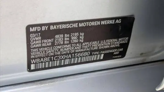 2017 BMW 3 Series WBA8E1C3XHA156680