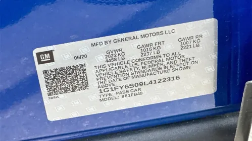 2020 Chevrolet Bolt 1G1FY6S09L4122316