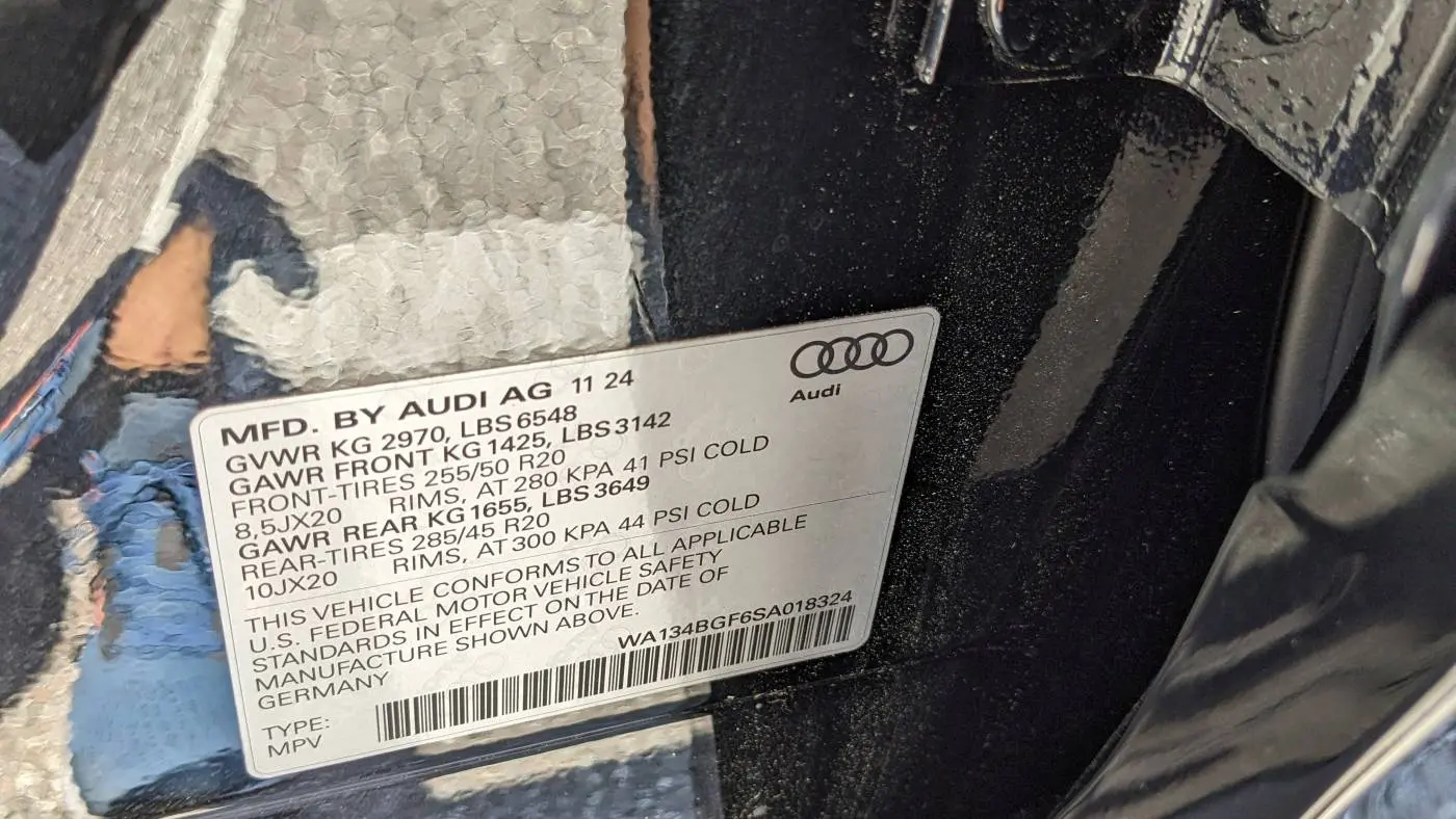 2025 Audi Q6 e-tron WA134BGF6SA018324
