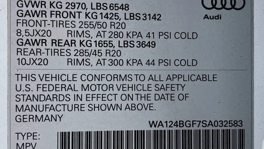 2025 Audi Q6 e-tron WA124BGF7SA032583
