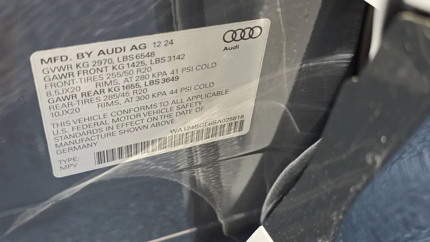 2025 Audi Q6 e-tron WA124BGF6SA025818