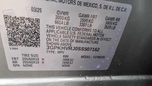 2025 Honda Prologue 3GPKHVRJ0SS507162