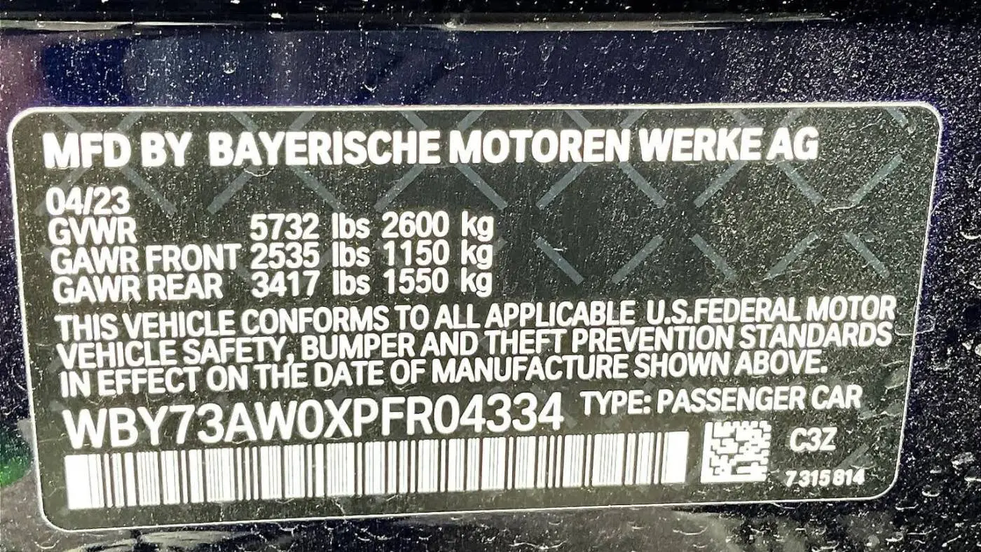 2023 BMW i4 WBY73AW0XPFR04334