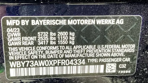 2023 BMW i4 WBY73AW0XPFR04334
