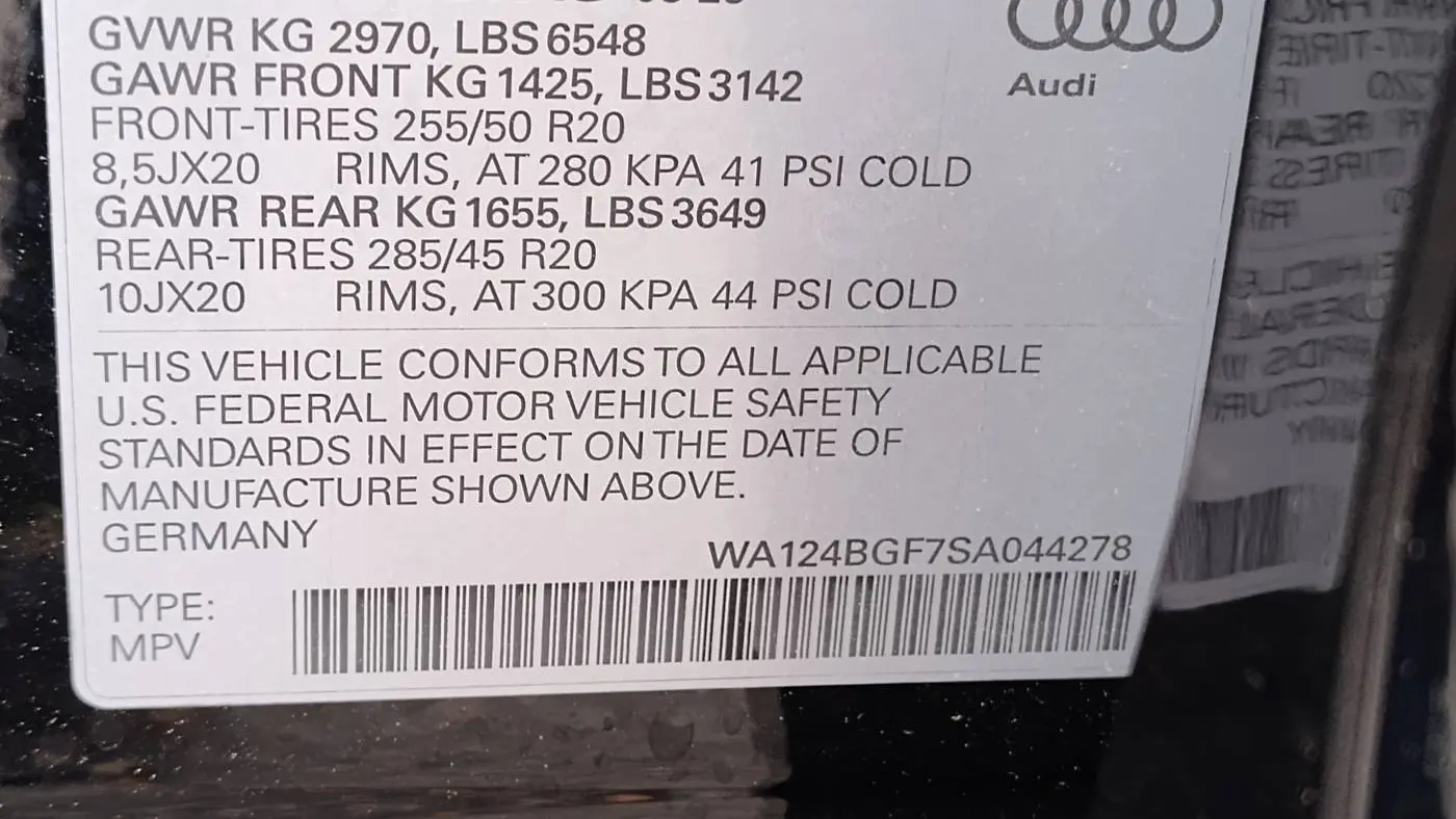 2025 Audi Q6 e-tron WA124BGF7SA044278