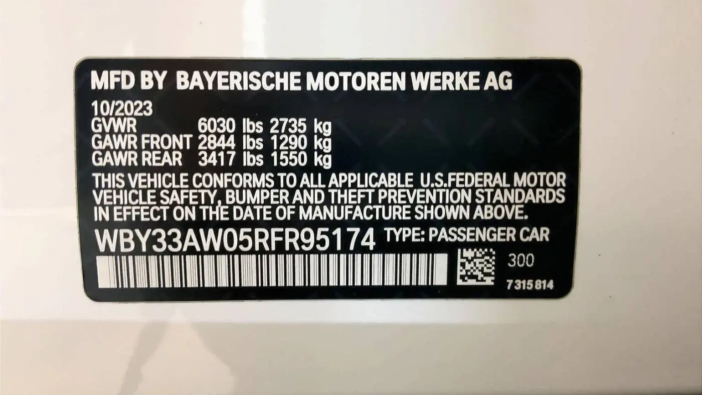 2024 BMW i4 WBY33AW05RFR95174