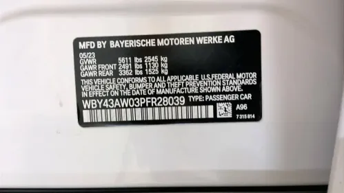 2023 BMW i4 WBY43AW03PFR28039
